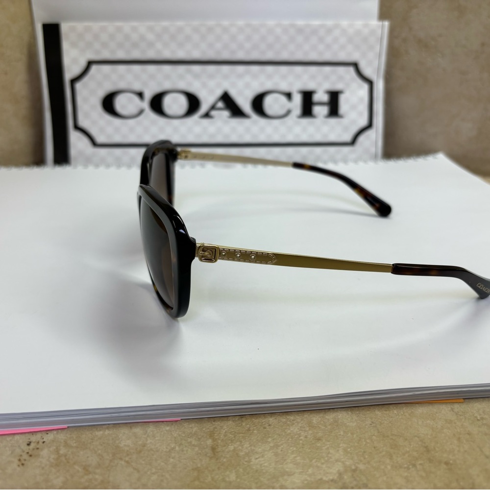 New Coach HC8229 L004 548513 Dark Tortoise Sunglasses - Picture 13 of 15